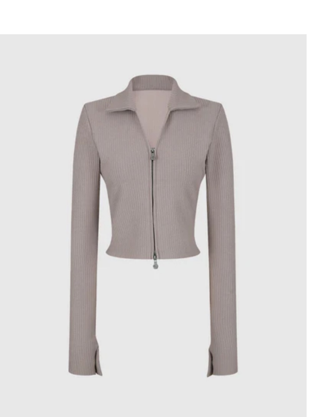 Sundae School Cropped Ribbed Zip-up Jacket in Mauve / Taupe - Limited Edition